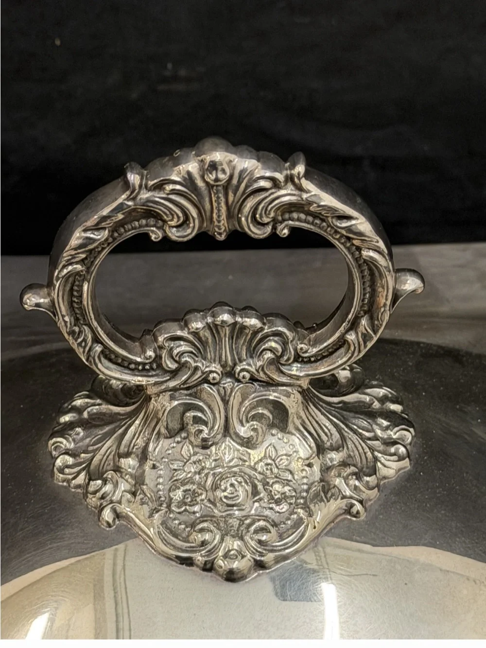 Silver-Tone Decorative Covered Dish and Glass Insert - Elegant Serving Set